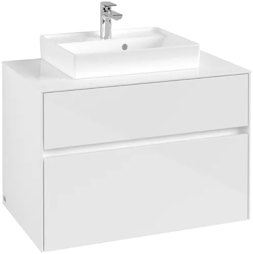 Bild von VILLEROY BOCH Collaro Waschbeckenunterschrank, 2 Auszüge, 800 x 548 x 500 mm, Glossy White / Glossy White #C06900DH