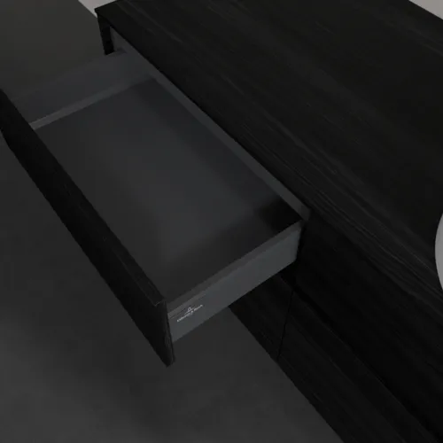 Bild von VILLEROY BOCH Collaro Waschbeckenunterschrank, mit Beleuchtung, 4 Auszüge, 1200 x 548 x 500 mm, Black Oak / Black Oak #C043B0AB