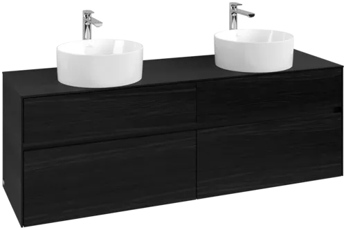 Bild von VILLEROY BOCH Collaro Waschbeckenunterschrank, 4 Auszüge, 1600 x 548 x 500 mm, Black Oak / Black Oak #C05200AB