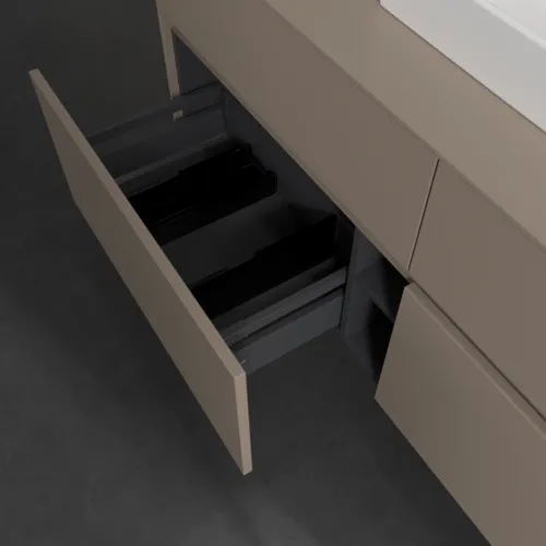 Bild von VILLEROY BOCH Collaro Waschbeckenunterschrank, 4 Auszüge, 1400 x 548 x 500 mm, Taupe / Taupe #C07300VM