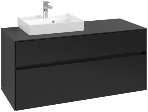 Obrázek VILLEROY BOCH Toaletní skříňka Collaro, s osvětlením, 4 výsuvy, 1200 x 548 x 500 mm, Volcano Black / Volcano Black #C071B0VL