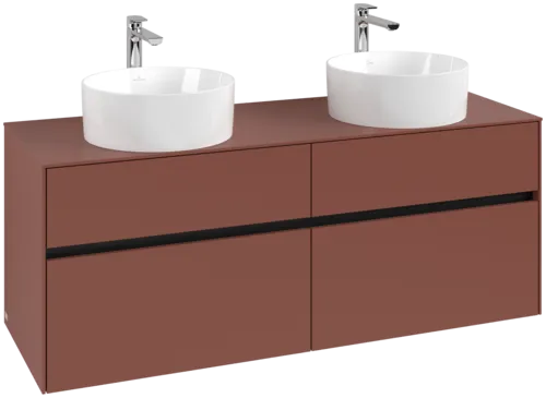 Bild von VILLEROY BOCH Collaro Waschbeckenunterschrank, mit Beleuchtung, 4 Auszüge, 1400 x 548 x 500 mm, Wine Red / Wine Red #C048B0AH