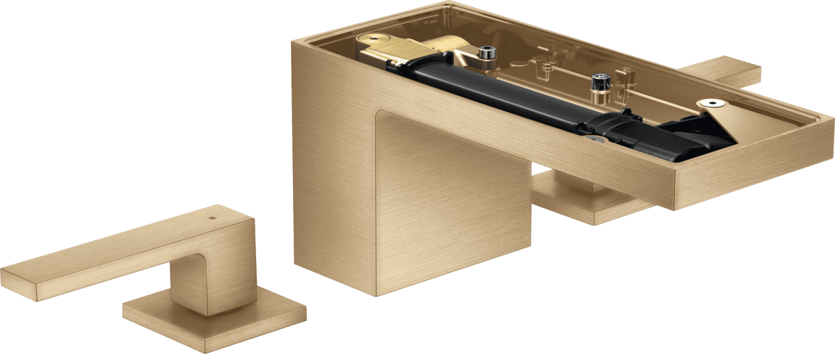 Bild von HANSGROHE AXOR MyEdition 3-Loch Waschtischarmatur 70 mit Push-Open Ablaufgarnitur ohne Platte #47052140 - Brushed Bronze