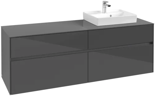 Bild von VILLEROY BOCH Collaro Waschbeckenunterschrank, 4 Auszüge, 1600 x 548 x 500 mm, Glossy Grey / Glossy Grey #C07900FP
