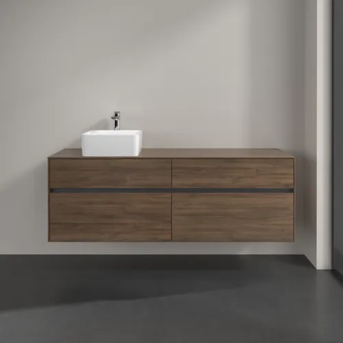 Bild von VILLEROY BOCH Collaro Waschbeckenunterschrank, mit Beleuchtung, 4 Auszüge, 1600 x 548 x 500 mm, Arizona Oak / Arizona Oak #C050B0VH