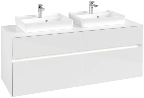Bild von VILLEROY BOCH Collaro Waschbeckenunterschrank, mit Beleuchtung, 4 Auszüge, 1400 x 548 x 500 mm, Glossy White / Glossy White #C076B0DH