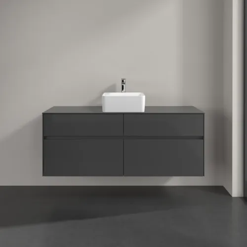 Bild von VILLEROY BOCH Collaro Waschbeckenunterschrank, 4 Auszüge, 1400 x 548 x 500 mm, Glossy Grey / Glossy Grey #C04500FP