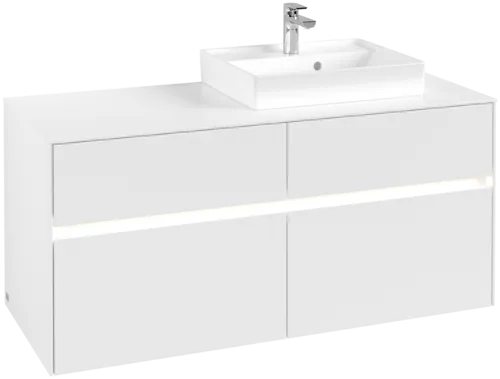 Bild von VILLEROY BOCH Collaro Waschbeckenunterschrank, mit Beleuchtung, 4 Auszüge, 1200 x 548 x 500 mm, White Matt / White Matt #C072B0MS