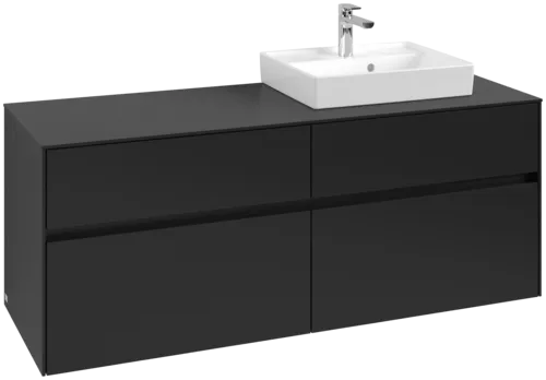 Bild von VILLEROY BOCH Collaro Waschbeckenunterschrank, 4 Auszüge, 1400 x 548 x 500 mm, Volcano Black / Volcano Black #C07500VL