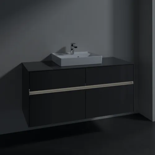 Obrázek VILLEROY BOCH Collaro toaletní skříňka, s osvětlením, 4 výsuvy, 1200 x 548 x 500 mm, lesklá šedá / lesklá šedá #C070B0FP