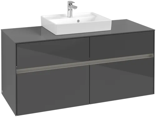 Bild von VILLEROY BOCH Collaro Waschbeckenunterschrank, mit Beleuchtung, 4 Auszüge, 1200 x 548 x 500 mm, Glossy Grey / Glossy Grey #C070B0FP