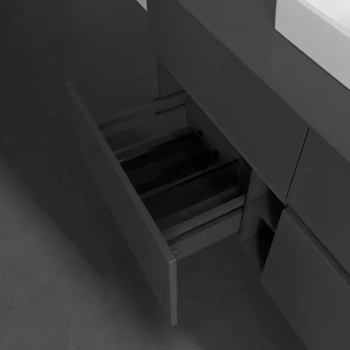 Obrázek VILLEROY BOCH Collaro toaletní skříňka, s osvětlením, 4 výsuvy, 1200 x 548 x 500 mm, lesklá šedá / lesklá šedá #C070B0FP