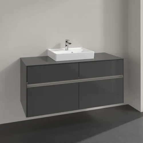 Obrázek VILLEROY BOCH Collaro toaletní skříňka, s osvětlením, 4 výsuvy, 1200 x 548 x 500 mm, lesklá šedá / lesklá šedá #C070B0FP
