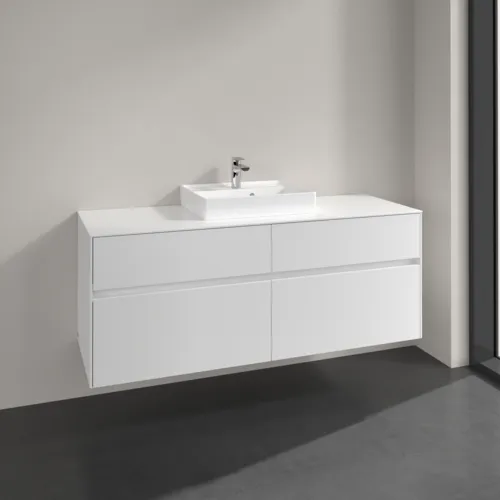 Picture of VILLEROY BOCH Collaro Vanity unit, 4 pull-out compartments, 1400 x 548 x 500 mm, White Matt / White Matt #C07300MS