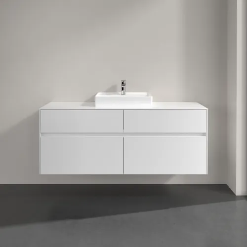 Picture of VILLEROY BOCH Collaro Vanity unit, 4 pull-out compartments, 1400 x 548 x 500 mm, White Matt / White Matt #C07300MS