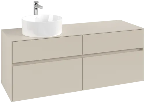 Bild von VILLEROY BOCH Collaro Waschbeckenunterschrank, mit Beleuchtung, 4 Auszüge, 1400 x 548 x 500 mm, Cashmere Grey / Cashmere Grey #C046B0VN