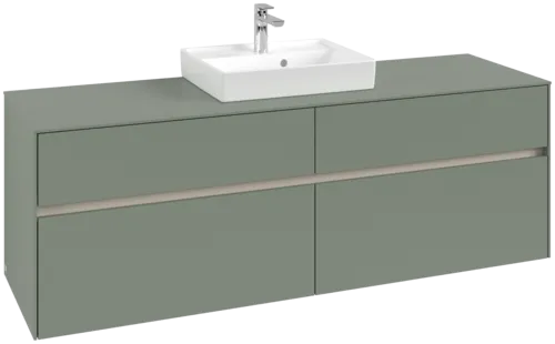 Bild von VILLEROY BOCH Collaro Waschbeckenunterschrank, mit Beleuchtung, 4 Auszüge, 1600 x 548 x 500 mm, Soft Green / Soft Green #C077B0AF
