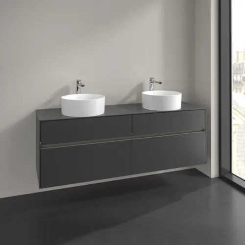 Bild von VILLEROY BOCH Collaro Waschbeckenunterschrank, mit Beleuchtung, 4 Auszüge, 1600 x 548 x 500 mm, Graphite / Graphite #C052B0VR