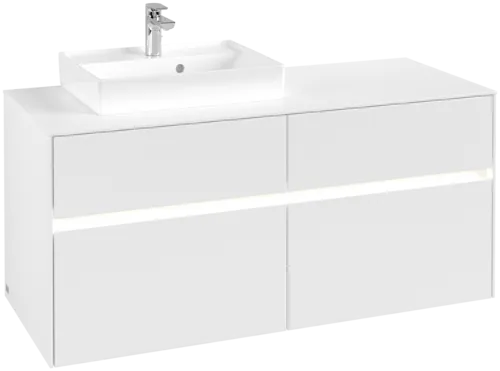 Bild von VILLEROY BOCH Collaro Waschbeckenunterschrank, mit Beleuchtung, 4 Auszüge, 1200 x 548 x 500 mm, White Matt / White Matt #C071B0MS