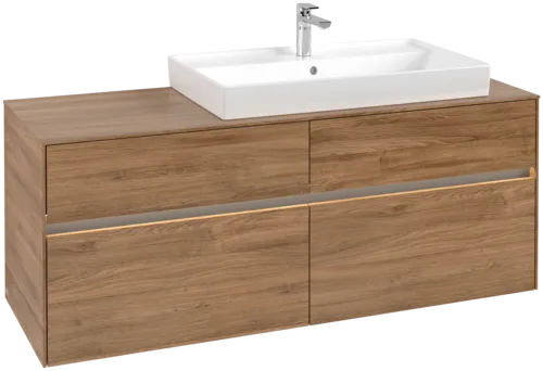 Bild von VILLEROY BOCH Collaro Waschbeckenunterschrank, mit Beleuchtung, 4 Auszüge, 1400 x 548 x 500 mm, Kansas Oak #C090B0RH
