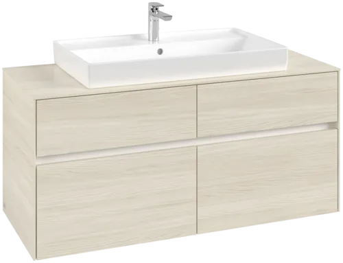 Bild von VILLEROY BOCH Collaro Waschbeckenunterschrank, 4 Auszüge, 1200 x 548 x 500 mm, White Oak / White Oak #C08700AA