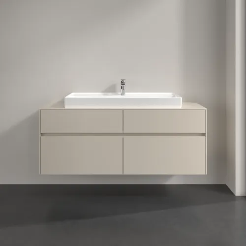 Bild von VILLEROY BOCH Collaro Waschbeckenunterschrank, mit Beleuchtung, 4 Auszüge, 1400 x 548 x 500 mm, Cashmere Grey / Cashmere Grey #C092B0VN