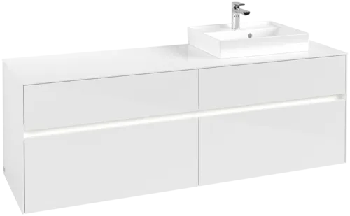 Bild von VILLEROY BOCH Collaro Waschbeckenunterschrank, mit Beleuchtung, 4 Auszüge, 1600 x 548 x 500 mm, Glossy White / Glossy White #C079B0DH
