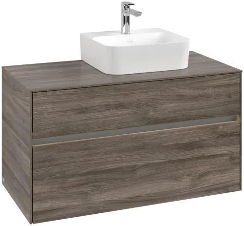 Bild von VILLEROY BOCH Collaro Waschbeckenunterschrank, mit Beleuchtung, 2 Auszüge, 1000 x 548 x 500 mm, Stone Oak / Stone Oak #C096B0RK