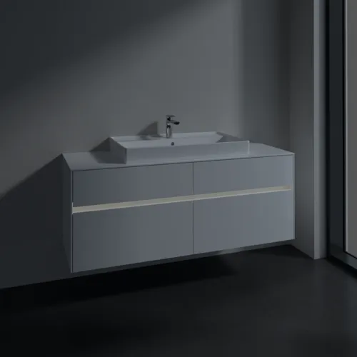 Bild von VILLEROY BOCH Collaro Waschbeckenunterschrank, mit Beleuchtung, 4 Auszüge, 1400 x 548 x 500 mm, Glossy White / Glossy White #C088B0DH