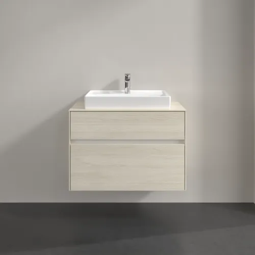 Bild von VILLEROY BOCH Collaro Waschbeckenunterschrank, mit Beleuchtung, 2 Auszüge, 800 x 548 x 500 mm, White Oak / White Oak #C080B0AA