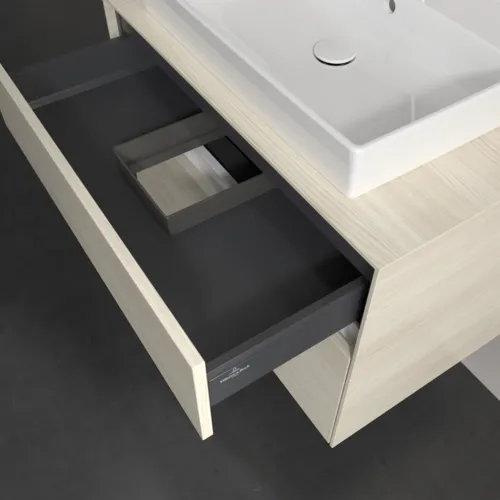 Bild von VILLEROY BOCH Collaro Waschbeckenunterschrank, mit Beleuchtung, 2 Auszüge, 800 x 548 x 500 mm, White Oak / White Oak #C080B0AA