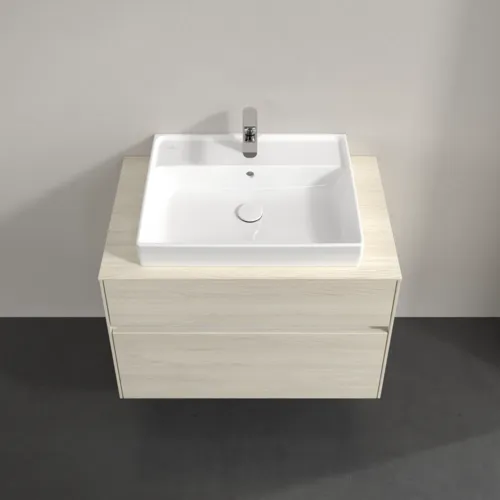 Bild von VILLEROY BOCH Collaro Waschbeckenunterschrank, mit Beleuchtung, 2 Auszüge, 800 x 548 x 500 mm, White Oak / White Oak #C080B0AA