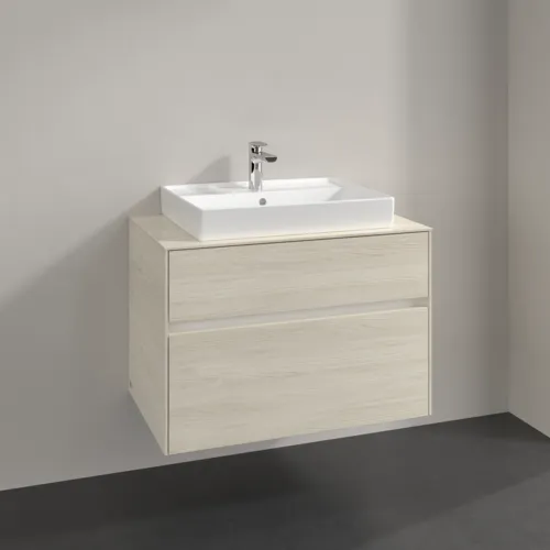Bild von VILLEROY BOCH Collaro Waschbeckenunterschrank, mit Beleuchtung, 2 Auszüge, 800 x 548 x 500 mm, White Oak / White Oak #C080B0AA