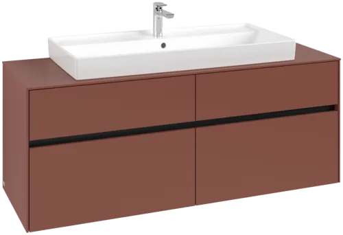 Bild von VILLEROY BOCH Collaro Waschbeckenunterschrank, mit Beleuchtung, 4 Auszüge, 1400 x 548 x 500 mm, Wine Red / Wine Red #C092B0AH