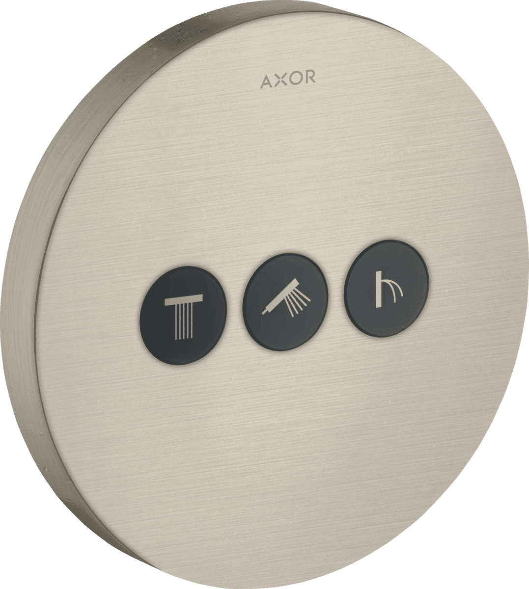 Picture of HANSGROHE AXOR ShowerSelect Valve for concealed installation round for 3 functions #36727820 - Brushed Nickel