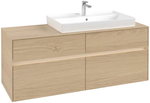 Bild von VILLEROY BOCH Collaro Waschbeckenunterschrank, mit Beleuchtung, 4 Auszüge, 1400 x 548 x 500 mm, Nordic Oak / Nordic Oak #C090B0VJ