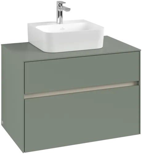 Bild von VILLEROY BOCH Collaro Waschbeckenunterschrank, mit Beleuchtung, 2 Auszüge, 800 x 548 x 500 mm, Soft Green / Soft Green #C093B0AF