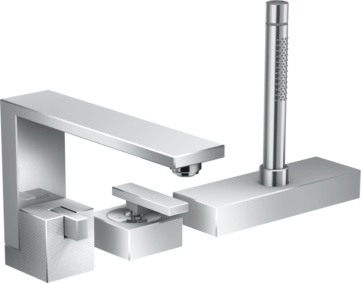 Bild von HANSGROHE AXOR Edge 3-Loch Einhebel-Wannenrandmischer - Diamantschliff #46431000 - Chrom