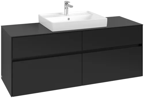 Bild von VILLEROY BOCH Collaro Waschbeckenunterschrank, mit Beleuchtung, 4 Auszüge, 1400 x 548 x 500 mm, Volcano Black / Volcano Black #C084B0VL