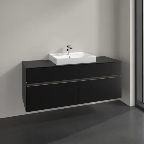 Bild von VILLEROY BOCH Collaro Waschbeckenunterschrank, mit Beleuchtung, 4 Auszüge, 1400 x 548 x 500 mm, Volcano Black / Volcano Black #C084B0VL