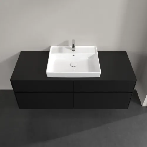 Bild von VILLEROY BOCH Collaro Waschbeckenunterschrank, mit Beleuchtung, 4 Auszüge, 1400 x 548 x 500 mm, Volcano Black / Volcano Black #C084B0VL