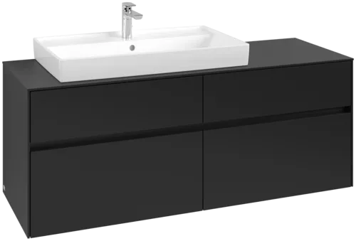 Obrázek VILLEROY BOCH Toaletní skříňka Collaro, 4 výsuvy, 1400 x 548 x 500 mm, Volcano Black / Volcano Black #C08900VL