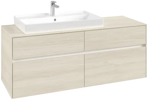 Bild von VILLEROY BOCH Collaro Waschbeckenunterschrank, mit Beleuchtung, 4 Auszüge, 1400 x 548 x 500 mm, White Oak / White Oak #C089B0AA