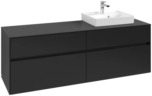 Bild von VILLEROY BOCH Collaro Waschbeckenunterschrank, mit Beleuchtung, 4 Auszüge, 1600 x 548 x 500 mm, Volcano Black / Volcano Black #C079B0VL