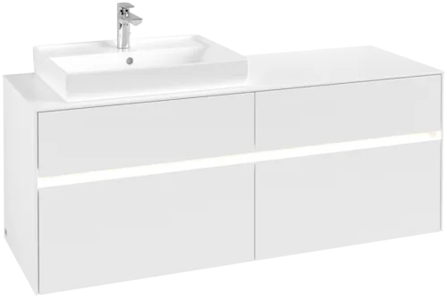 Bild von VILLEROY BOCH Collaro Waschbeckenunterschrank, mit Beleuchtung, 4 Auszüge, 1400 x 548 x 500 mm, White Matt / White Matt #C085B0MS