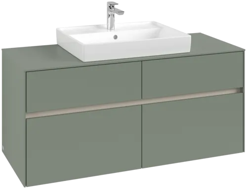 Bild von VILLEROY BOCH Collaro Waschbeckenunterschrank, mit Beleuchtung, 4 Auszüge, 1200 x 548 x 500 mm, Soft Green / Soft Green #C081B0AF