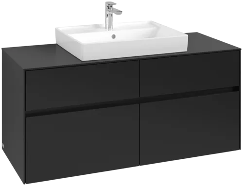 Bild von VILLEROY BOCH Collaro Waschbeckenunterschrank, 4 Auszüge, 1200 x 548 x 500 mm, Volcano Black / Volcano Black #C08100VL
