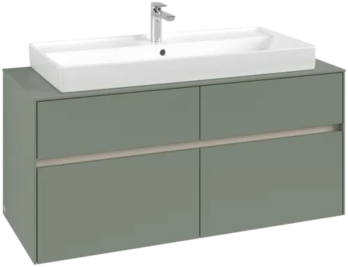 Bild von VILLEROY BOCH Collaro Waschbeckenunterschrank, mit Beleuchtung, 4 Auszüge, 1200 x 548 x 500 mm, Soft Green / Soft Green #C091B0AF