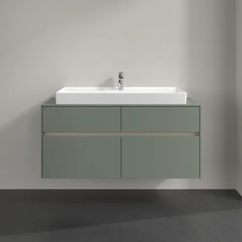 Obrázek VILLEROY BOCH Toaletní skříňka Collaro, s osvětlením, 4 výsuvy, 1200 x 548 x 500 mm, Soft Green / Soft Green #C091B0AF