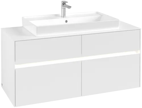 Bild von VILLEROY BOCH Collaro Waschbeckenunterschrank, mit Beleuchtung, 4 Auszüge, 1200 x 548 x 500 mm, White Matt / White Matt #C087B0MS